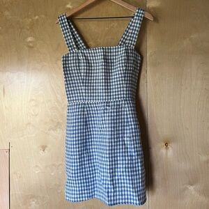 Reformation mini blue linen dress